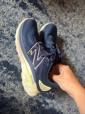 New Balance Women’s Navy Running Shoes with Pink Trim